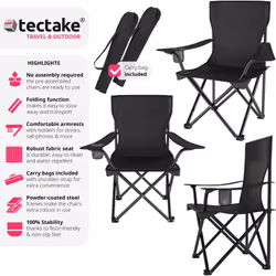 TecTake 403875 camping chair Black