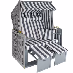 TecTake 403907, Grey, White, Plastic, Polyester, Textile, Wood, Lying/Sitting, 1150 mm, 780 mm, 1580 mm