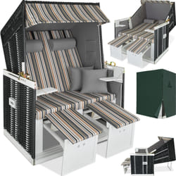 TecTake 403909 beach chair Black, Brown, Grey