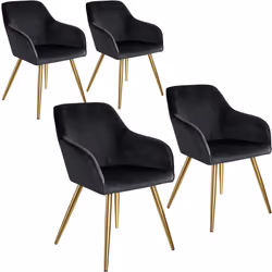 TecTake 404015, Black, Gold, 4 seat(s)