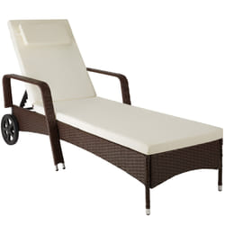 TecTake 404240 beach chair Brown Polyester, Aluminium