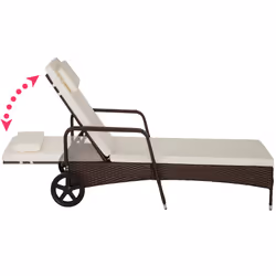 TecTake 404240 beach chair Brown Polyester, Aluminium