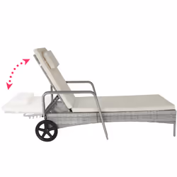 TecTake 404242 beach chair Grey Polyester, Aluminium