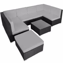 TecTake 404297, Outdoor, Black, Grey, 7 seat(s)