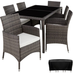 TecTake 404321 outdoor furniture set White, Grey