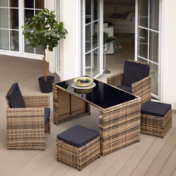 TecTake 404330 outdoor furniture set Black, Grey
