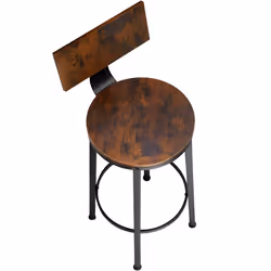 2 bar stools practical comfortable breakfast kitchen high dining chairs - Industrial wood dark, rustic