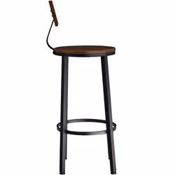 2 bar stools practical comfortable breakfast kitchen high dining chairs - Industrial wood dark, rustic