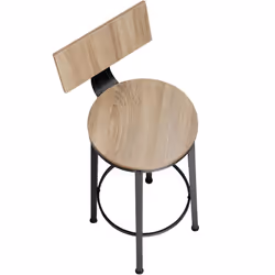 2 bar stools practical comfortable breakfast kitchen high dining chairs - industrial wood light, oak Sonoma