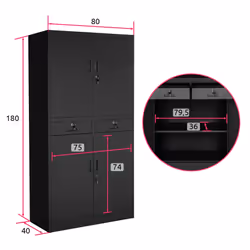 TecTake 404392 filing cabinet Steel Black - Additional view 6