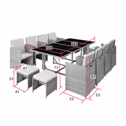 TecTake 404394 outdoor furniture set Grey