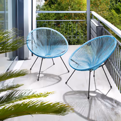 TecTake 404409 outdoor chair Steel, Plastic Blue