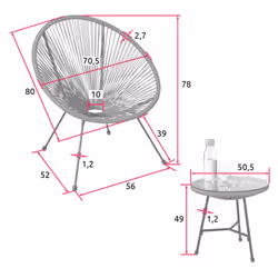 TecTake 404410 outdoor furniture set Black - Additional view 6