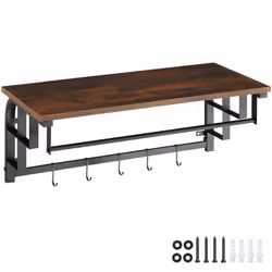 Coat Rack Westwood 66x30x27cm - Industrial wood dark, rustic
