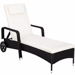 TecTake 404585 beach chair Black, Beige Polyester, Metal