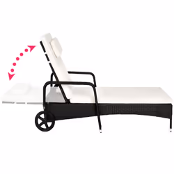 TecTake 404585 beach chair Black, Beige Polyester, Metal