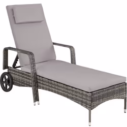 TecTake 404588 beach chair Grey Polyester, Metal