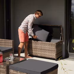 TecTake 404595 storage box Polyester, Steel Grey