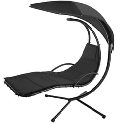 TecTake 404604 beach chair Black Polyester, Steel