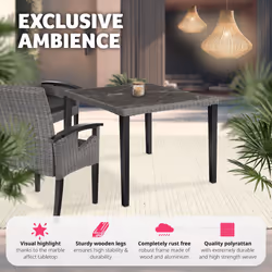 TecTake 404802 outdoor table Grey - Additional view 4