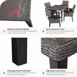 TecTake 404802 outdoor table Grey - Additional view 5