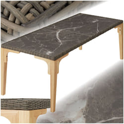Garden Table Bistro Set Outdoor Dining Patio Settings Picnic Wood Coffee Rattan - nature