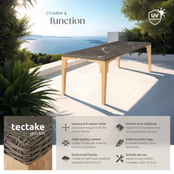 Garden Table Bistro Set Outdoor Dining Patio Settings Picnic Wood Coffee Rattan - nature