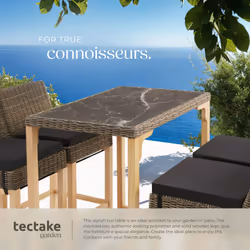 Dining Table Kitchen Set Garden Bistro Outdoor Patio Picnic Bar Furniture Rattan - nature