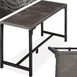 Dining Table Kitchen Set Garden Bistro Outdoor Patio Picnic Bar Furniture Rattan - grey