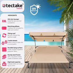 TecTake 404865 outdoor bed Beige, Black