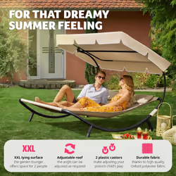 TecTake 404865 outdoor bed Beige, Black