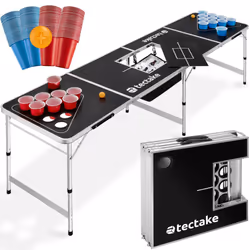 Beer Pong Table Set Up Beerpong Foldable Height-Adjustable Collapsible Game