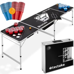 Beer Pong Table Set Up Beerpong Foldable Height-Adjustable Collapsible Game