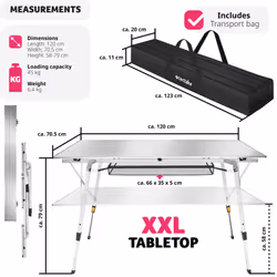 TecTake 404984 camping table Silver - Additional view 6