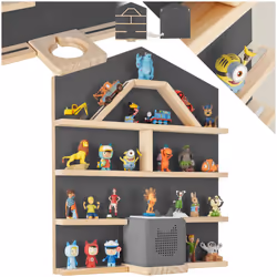 Floating Shelf Tonies Wall House Shaped Narrow Shelving Unit Childrens Toys - anthracite