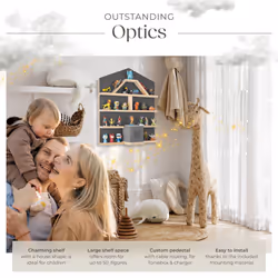 Floating Shelf Tonies Wall House Shaped Narrow Shelving Unit Childrens Toys - anthracite