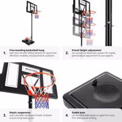Basketball Hoop Basket Ball Nets Backboard Pump Free Standing Portable Frame - Additional view 4