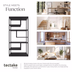 Shelving Unit Bookshelf 6 Compartments Standing Wall Shelf Industrial Shelves - Additional view 5