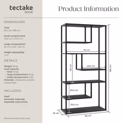 Shelving Unit Bookshelf 6 Compartments Standing Wall Shelf Industrial Shelves - Additional view 6