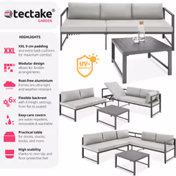 TecTake 405525 outdoor furniture set Grey
