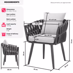 TecTake 405809 outdoor chair Anthracite - Additional view 6