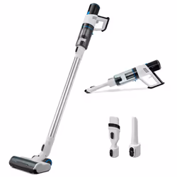 MEDION P250, Stick vacuum, Bagless, Black, Stainless steel, White, 0.4 L, Dry, HEPA