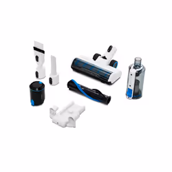 MEDION P250 Stick vacuum Battery Dry HEPA Bagless 0.4 L 250 W Black, Stainless steel, White 2.2 Ah