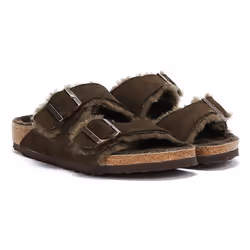 Birkenstock Arizona Shearling Mocca Slippers - Brown, UK 4.5