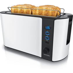 arendo - Frukost 4 slice long slot toaster - double wall housing â with warming rack â 6 browning settings â auto bread...
