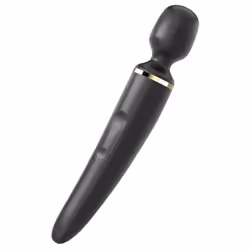 Satisfyer Wand-er Woman, Wand vibrator, Clitoral stimulation, Black, Acrylonitrile butadiene styrene (ABS), Silicone, Straigh ...