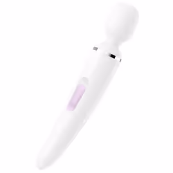 Satisfyer Wand-er Woman, Wand vibrator, Clitoral stimulation, White, Acrylonitrile butadiene styrene (ABS), Silicone, Straigh ...