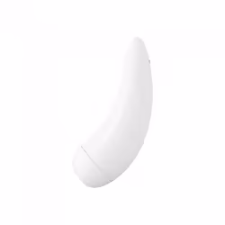 Satisfyer CURVY 2+, White, Plastic, Silicone, Curved, Ambidextrous, Masturbation, Built-in battery