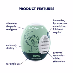 Satisfyer Masturbator Egg - Riffle Egg masturbator Thermoplastic elastomer (TPE)