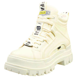 Buffalo Aspha Nc Mid-vegan Womens Platform Trainers in White - 7